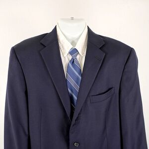 Hart Schaffner Marx Wool Blue 2‎ Button Blazer 44R Made In USA
